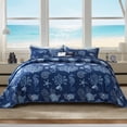 thumbnail image 2 of Coastal Quilt Set Full/Queen Size - Lightweight Microfiber Reversible Bedspread, 90''x98'', Navy, Includes 2 Shams, 2 of 7