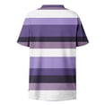 thumbnail image 6 of Htigea Plus Size Summer T Shirts for Women Crisscross V-Neck Tops Striped Short Sleeve T-Shirts Casual Loose Fit Daily Tunics Tees Purple XL, 6 of 6