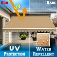 Sunrise 12'x8' Manual Retractable Outdoor Patio Deck Awning Cover