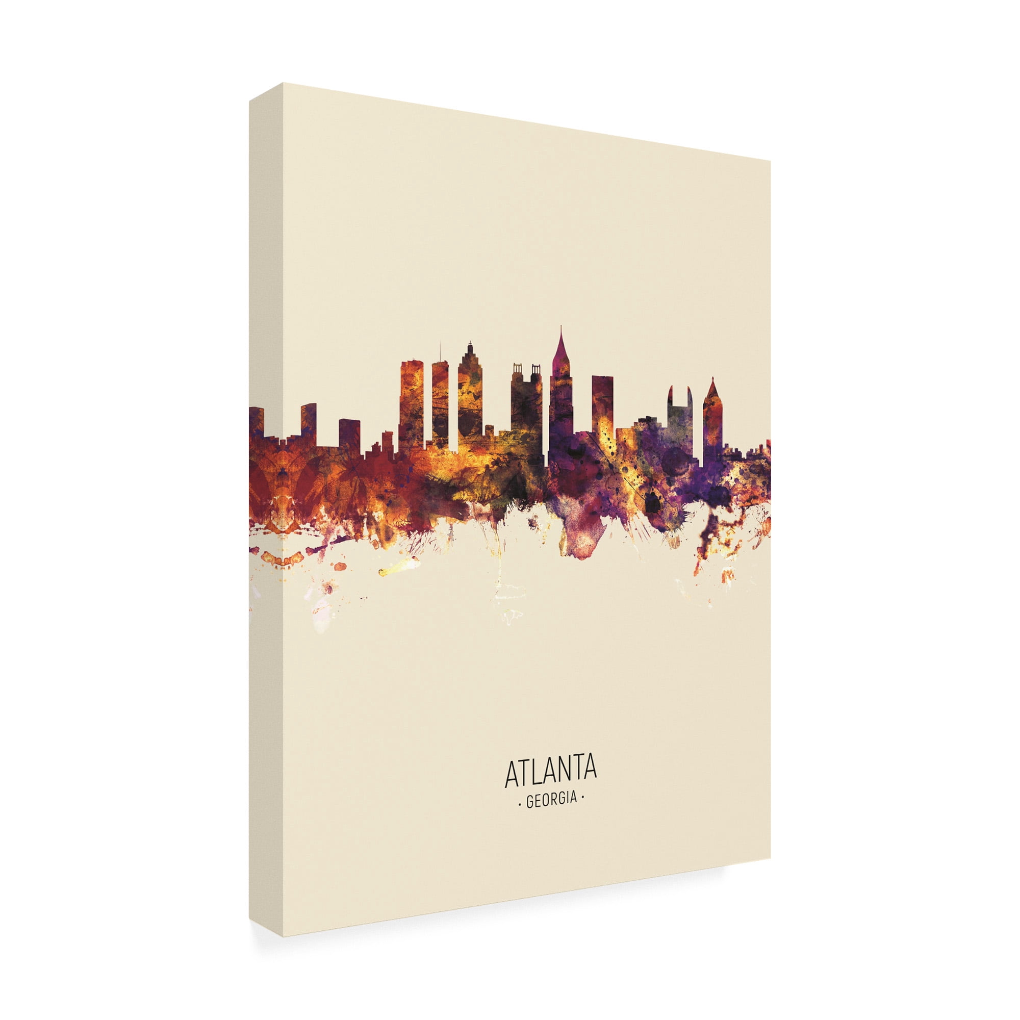 Trademark Fine Art 'Atlanta Georgia Skyline Portrait III' Canvas Art by Michael Tompsett