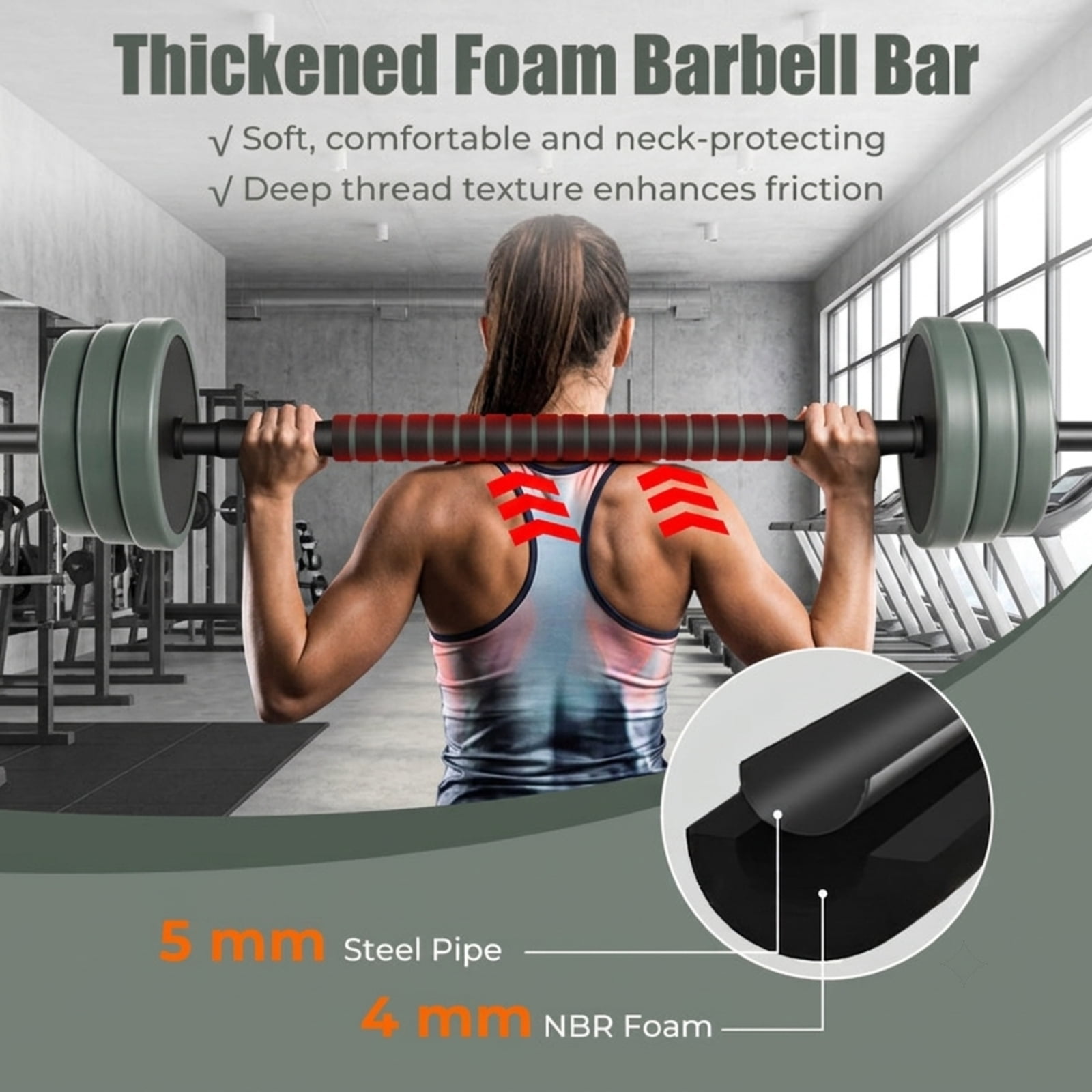 Airfind 4 in 1 Adjustable Dumbbell Set with Barbell Kettlebell Conversion and Foam Grip Handles for Full Body Home Gym Strength Training, Black