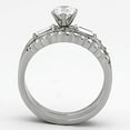 thumbnail image 3 of TK973 - High polished (no plating) Stainless Steel Ring with AAA Grade CZ  in Clear, 3 of 5