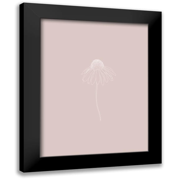 Straatsma, Leah 12x14 Black Modern Framed Museum Art Print Titled - Line Floral Pink