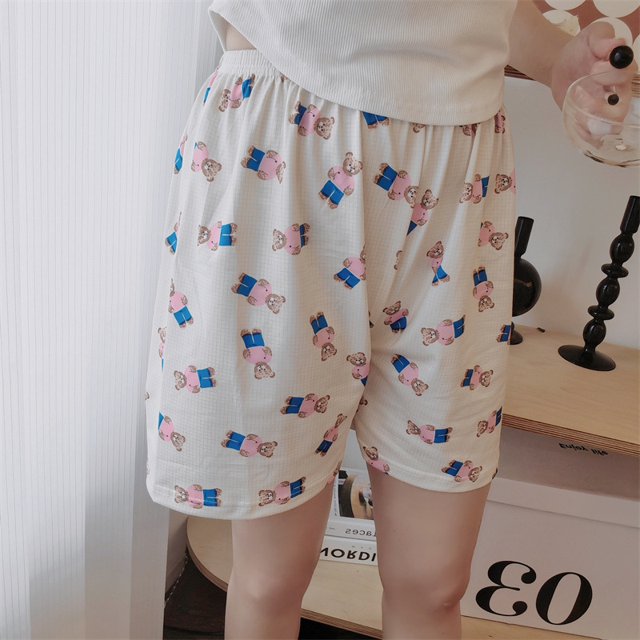 Pantalones para caminar. Pantalones de pijama de dibujos animados para mujer, pantalones cortos holgados de verano para estar en casa, pantalones de verano para usar.