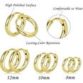thumbnail image 6 of Small Silver Hoop Earrings-Cubic Zirconia Cuff Earrings| 3 Pairs Sterling Silver Hoop Earrings|Tiny Cartilage Hoop Earrings for Women Men, 6 of 7