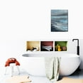 thumbnail image 6 of Coastal Bathroom Wall Art - 12x16inch Abstract Blue Ocean Canvas Print with Modern Sunset & Sunrise Picture, 6 of 7