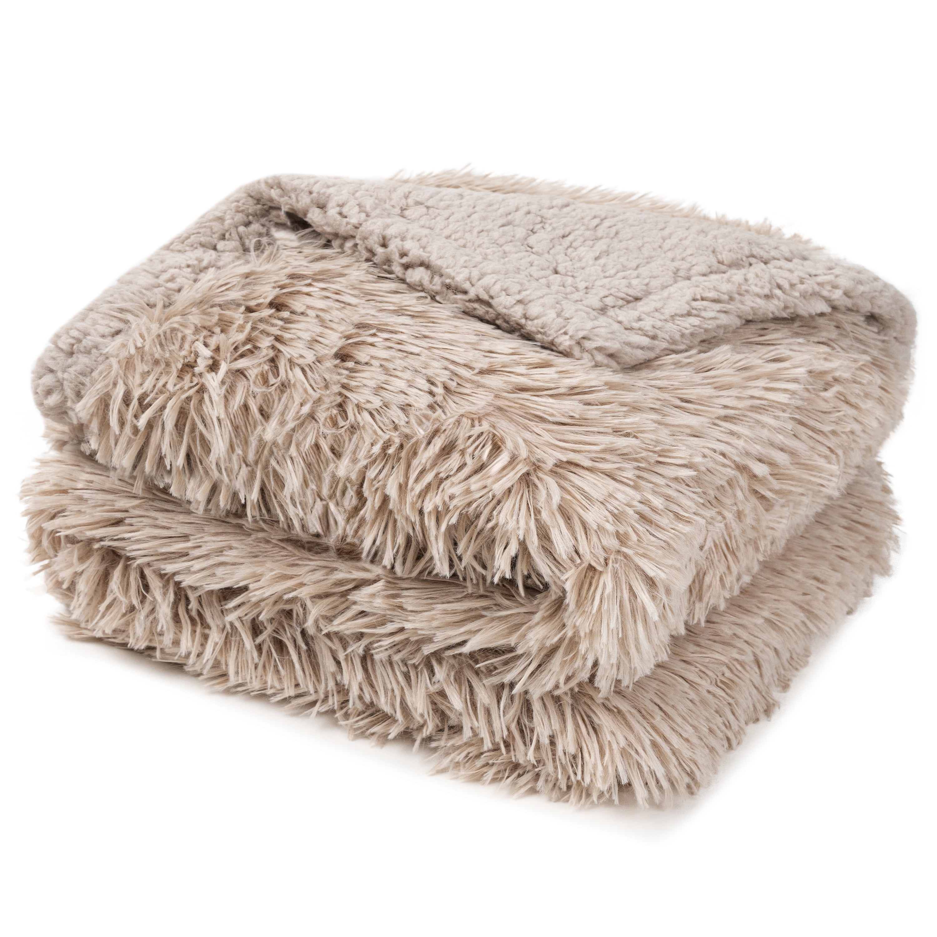 PetAmi WATERPROOF Dog Blanket For Large Dog, Queen Size Calming Pet Blanket Couch Cover Protector, Sherpa Faux Fur Cat Throw for Sofa Furniture Bed, Soft Fluffy XL, 90x90 Taupe