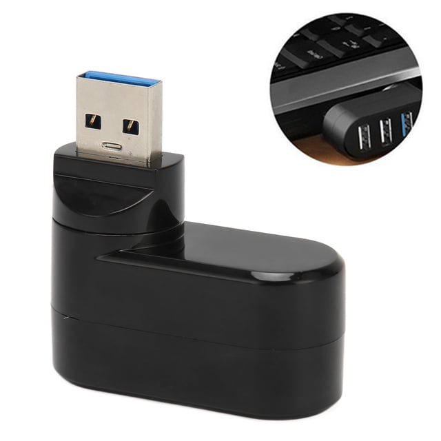 Hub USB, Divisor USB 3 En 1, Expansor USB Giratorio De 90/180, Adaptador Multipuerto Portátil, 1 Puerto USB3.0, 2 Puertos USB2.0, Para Impresora De Unidad Flash HDD Portátil