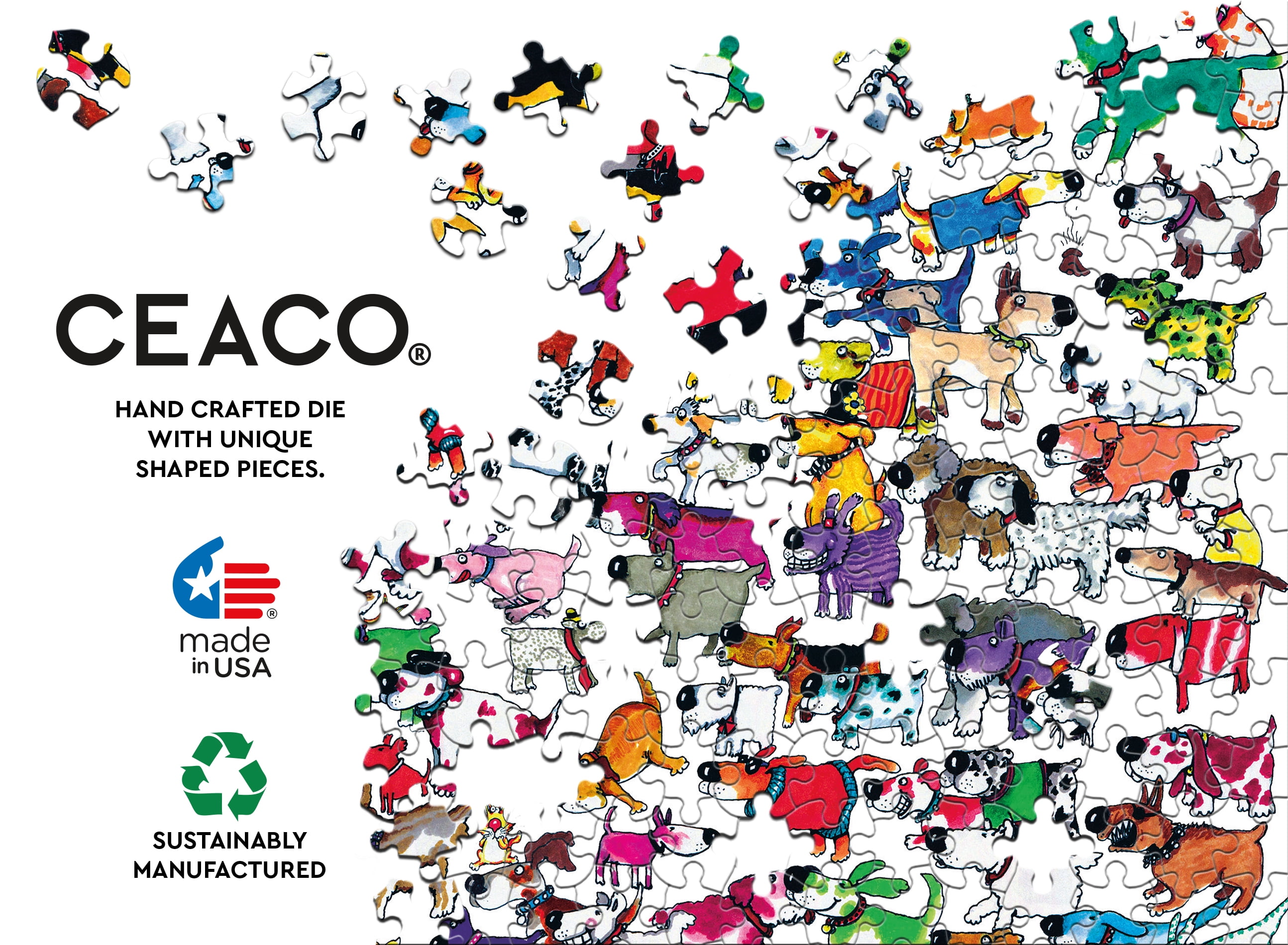 Ceaco 101 Dogs and a Cat 300 Piece Oversized Jigsaw Puzzle with
