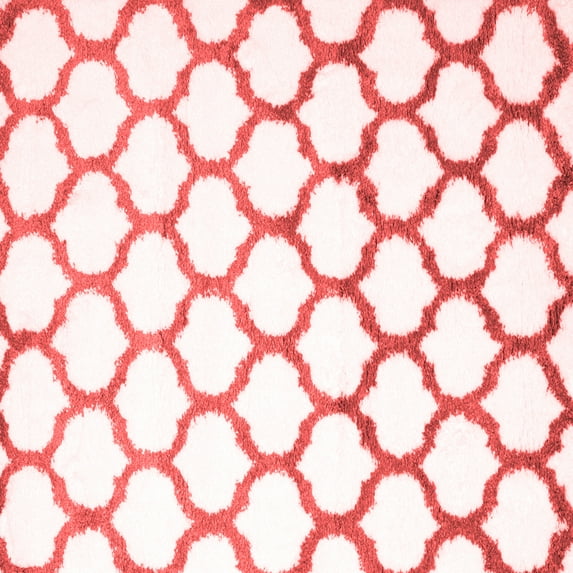 Ahgly Company Indoor Square Trellis Red Contemporary Area Rugs, 5' Square