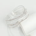 thumbnail image 7 of Sparkly 6 Rows Cross Rhinestone Crystal Multi-layer Cuff Bangle Bracelet for Women Costume Jewelry Formal Wedding Party, 7 of 7