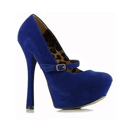 

Ellie Shoes E-633-PAYTON-V 6 Fetish Womens Pump In Velvet. 5 / Blue