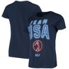 Women's Navy Team USA Neon Sportsmen Golf T-Shirt