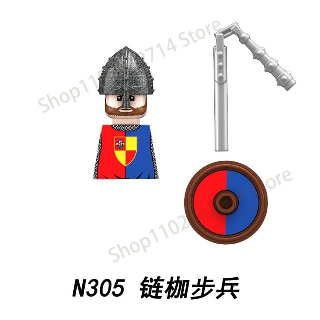 Figuras de soldado de Castillo de batalla Medieval histórico, bloques de construcción, Caballero inglés de la guerra de las rosas, Mini arma, juguetes para niños