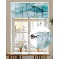 thumbnail image 6 of Abstract Teal Marble Gold Stripe Valances for Windows,Kitchen Valance Rod Pocket Short Curtain,Natural Stone Gradient Art Valance Curtain Window Valances for Bedroom Living Room 54x18in, 6 of 9