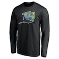 thumbnail image 2 of Men's Black Tampa Bay Rays Cooperstown Collection Wahconah Long Sleeve T-Shirt, 2 of 3