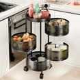 thumbnail image 1 of Andvari 3-Tier Rotating Kitchen Trolley Storage Rack with Heavy Duty Base, 1 of 11