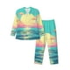 thumbnail image 1 of Balery Retro Palm Beach Sunset Pijama para Hombre de Dos Piezas con Manga Larga, Conjunto de Dormir y Descanso Suave con Bolsillos-X-Large, 1 of 7