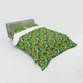 thumbnail image 3 of Tropical Duvet Cover Set, Pattern of Colorful Illustration of Big Leaves on Geometric Silhouettes, Bedding Set with Shams and Fitted Sheet, 3 Sizes, by Ambesonne, 3 of 3