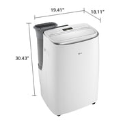 LG New 14,000 BTU 450 Sq Ft Smart Wi-Fi Enabled Dual Inverter Portable Air Conditioner, White