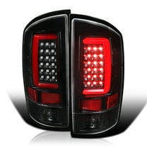 Spec-D Tuning Jet Black LED Bar Tail Lights Compatible with 2002-2006 Dodge Ram 1500/2500/3500, Left   Right Pair Assembly