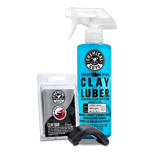 Kit de barras de arcilla y lubricantes Chemical Guys Heavy Duty, 473 ml