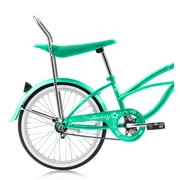 Wonder Wheels 20 Inch Beach Cruiser Lowrider Coaster Brake Single Speed Bicycle, Bike With Banana Seat Stainless Steel Spokes One Piece Crank Alloy Rims 36 H - Mint Green