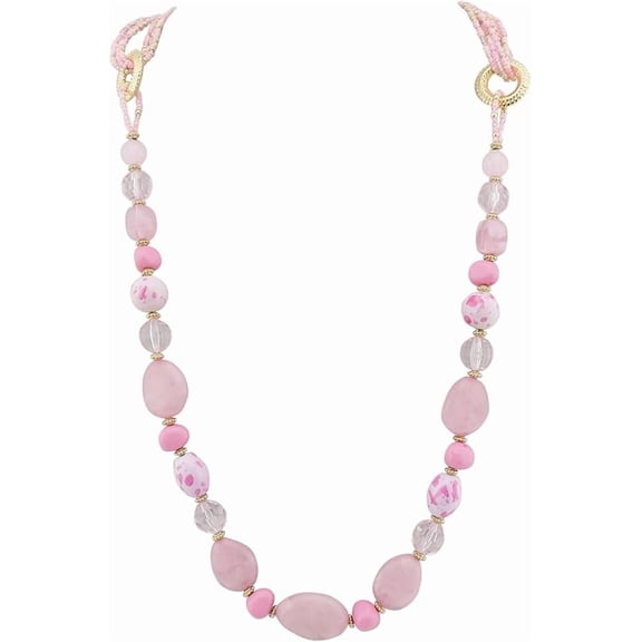 Bocar Long Beaded Necklace for Women Handmade Fashion Costume Chain Jewelry Gift