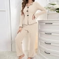 thumbnail image 7 of Womens Long Sleeve Pajama Sets Lounge Set Cute Casual 2 Piece Pjs Outfit Fall Sleepwear Nightwear, 7 of 7