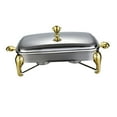 thumbnail image 4 of TISHITA Chafing Dish Buffet Server Food Tray Serving Utensils Hot Pot Buffet Food Warmer Cookware for Catering Holiday Parties Events 2.4L Gold, 4 of 8