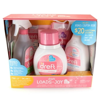Dreft Loads of Joy Gift Pack, Laundry Set with Baby Laundry Detergent, and Stain Removers