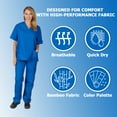 thumbnail image 3 of Women's Scrub Sets, Scrub Top and Pants (Royal Blue, Small), 3 of 7