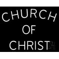 thumbnail image 1 of Church Of Christ Block LED Neon Sign 15" Tall x 19" Wide - inches Black Square Cut Acrylic Backing, with Dimmer - Premium built indoor Sign for Home décor, Event, Religious place, Store interior., 1 of 7