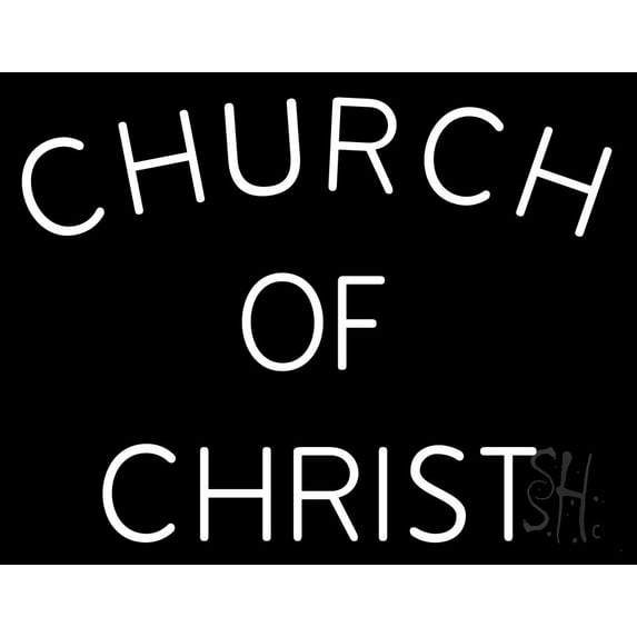 Church Of Christ Block LED Neon Sign 15" Tall x 19" Wide - inches Black Square Cut Acrylic Backing, with Dimmer - Premium built indoor Sign for Home décor, Event, Religious place, Store interior.