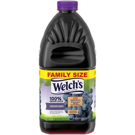 (2 pack) Welch's 100% Juice, Concord Grape, 96 Fl Oz, 1