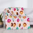 thumbnail image 3 of Rateoe Donut Pattern Flannel Throw Blanket, Ultra-soft Blanket for Bed, Couch, Car, Hypoallergenic Anti-pilling blanket-50"x40"(Horizontal), 3 of 6