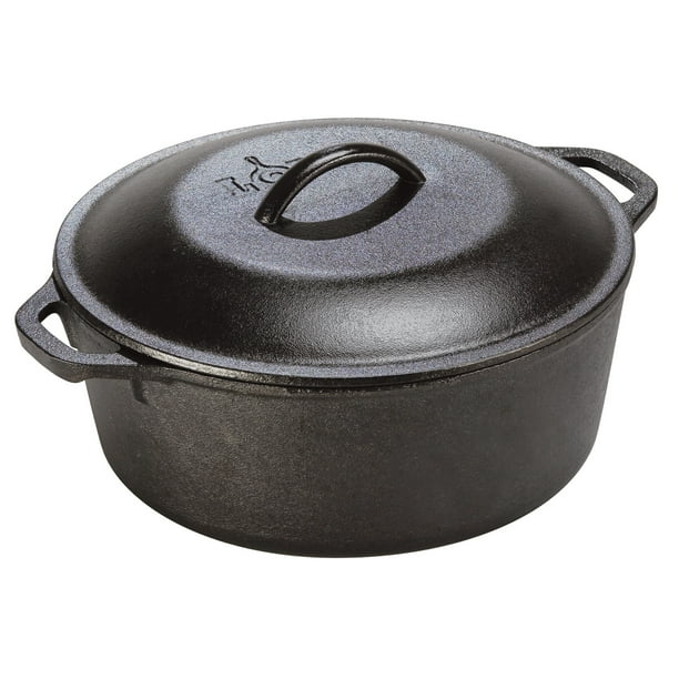 Lodge PreSeasoned 5 Qt Cast Iron Dutch Oven w/ Loop Handles, L8DOL3