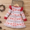 thumbnail image 4 of Mercatoo Toddler Baby Girls Christmas Dresses Nightgowns Ruffle Reindeer Long Sleeve Princess Dress Casual Holiday Dress Clothes, 4 of 8