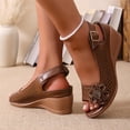 thumbnail image 6 of Summer Comfortable Slides Sandals 2026 Women's Fashion Casual Spring And Summer Comfortable Solid Color Open Toe Thick Bottom Wedge Heel Sandals Brown 39, 6 of 9