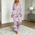 thumbnail image 5 of SETOOFF Halloween Womens 2 Piece Pajama Sets Pumpkin Ghost Print Turndown Collar Tops Loose Pants Casual Sleepwear Plus Size Womens Loungewear for Indoor Daily Wear, 5 of 7