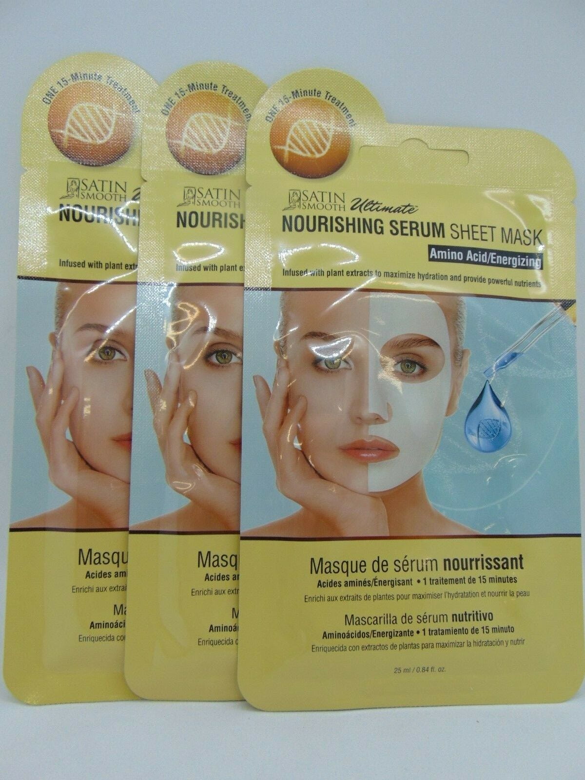 (Pack of 3) Satin Smooth NOURISHING SERUM Sheet Mask