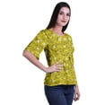 thumbnail image 3 of Moomaya Haut Col Rond Imprimé pour Femme Blouse Manches Coude Tunique Formelle Wear, 3 of 5