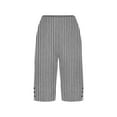 thumbnail image 5 of Tnhcen Women's Summer Striped Half Pants - Loose Straight Leg Knee-Length Pants with Pockets & Side Slit Buttons S-2XL Breathable & Comfy for Every Occasion, 5 of 5