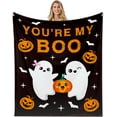 thumbnail image 2 of Halloween Basket Halloween Boo Basket Items for Boyfriend Husband Wife Her Women Halloween Spooky Basket Stuffers for Women Her Men Him Adults Couple Valentines Boyfriend Throw Blanket, 2 of 6
