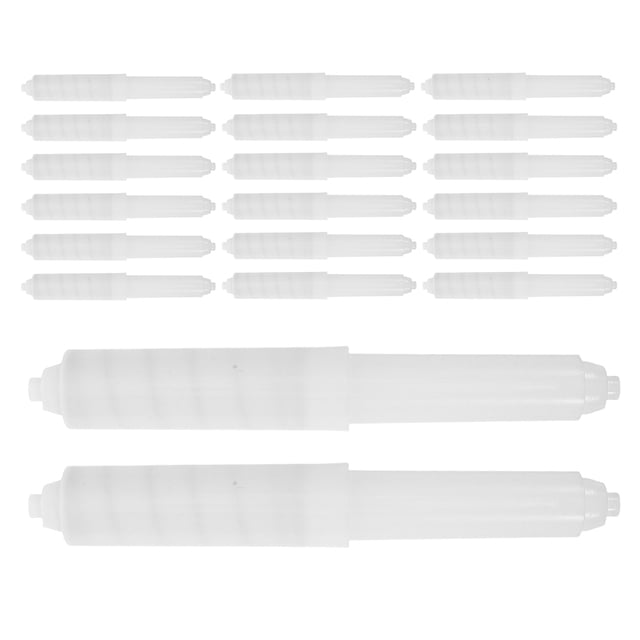 CTIRCHIU 20Pcs Plastic White Toilet Paper Roller Rod with Precision Spring for Secure and Smooth Paper Dispensing