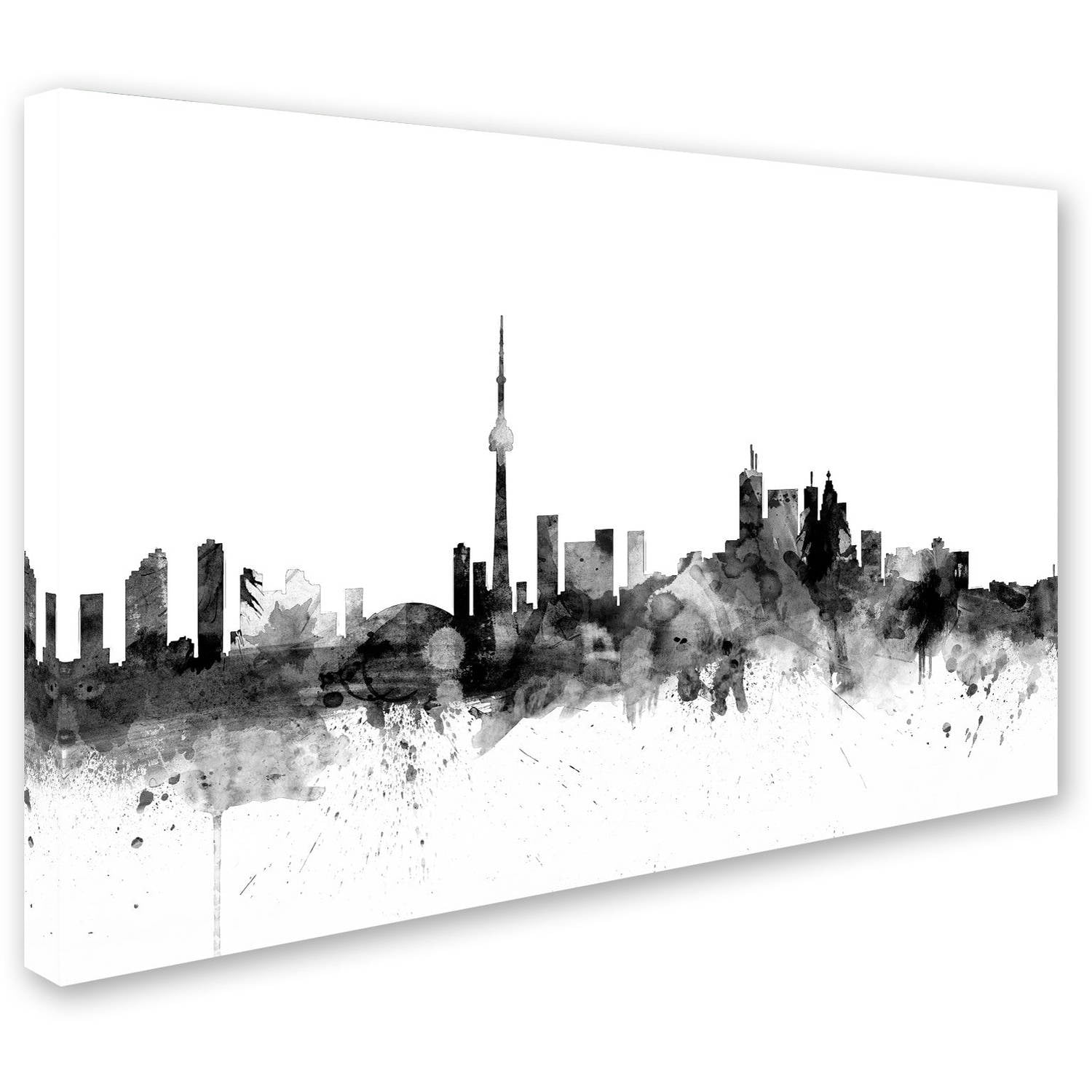 Trademark Fine Art "Toronto Canada Skyline B&W" Canvas Art by Michael Tompsett