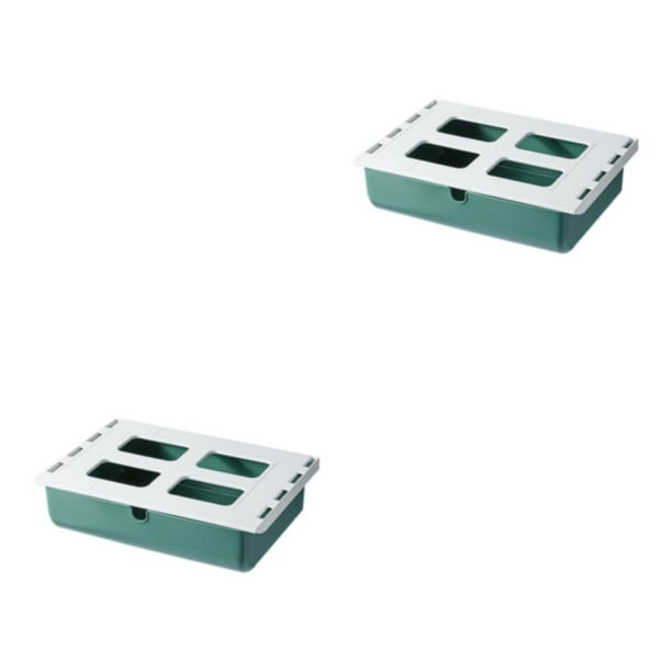 Cajón de almacenamiento Bewildely organizador duradero oculto verde 33*23.5*8.5 cm 2Conjunto