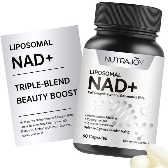 Nutrajoy NAD  Cell Regenerator with Resveratrol, Nicotinamide Riboside, Quercetin, 60 Vegetarian Capsules