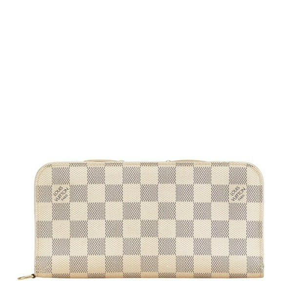 Pre-Owned Louis Vuitton Damier Azur Portefeuille Ansolite Long Wallet N63072 White Leather...