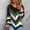 Green Sweater for Women, variant on Women's V-Neck Chevron Color Block Knit Sweater, Long Sleeve Hollow Shoulder Pullover, Trendy Retro Top for Autumn Winter Everyday Wear Red L
